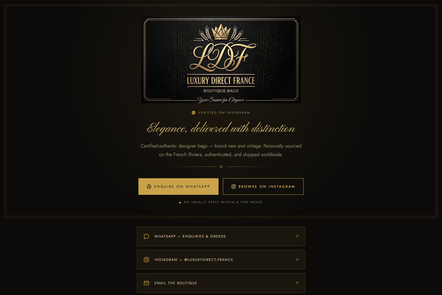 Luxury Direct France website
